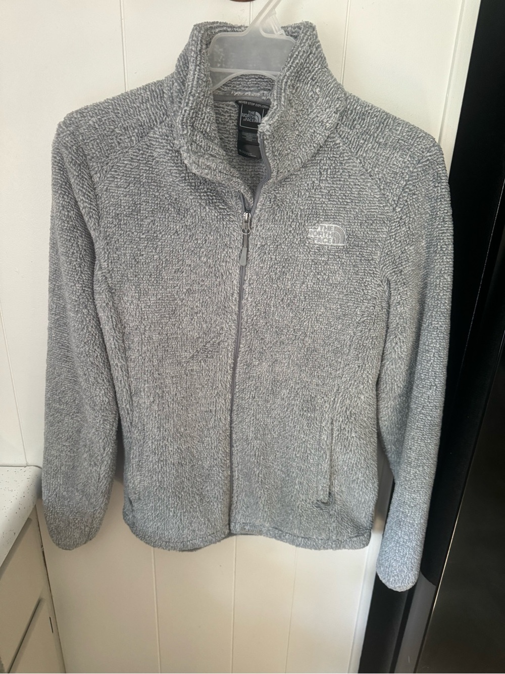 The North Face Women's Heather Gray Full-Zip Teddy Fleece Jacket
